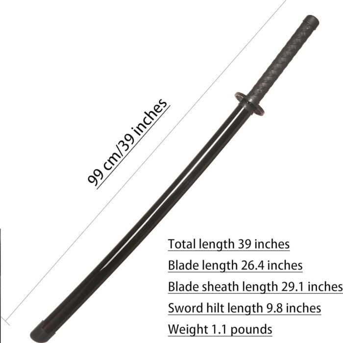 39-Inch High-Strength Plastic Sparring Iaido Training Japanese Samurai Blade Prop with Sheath