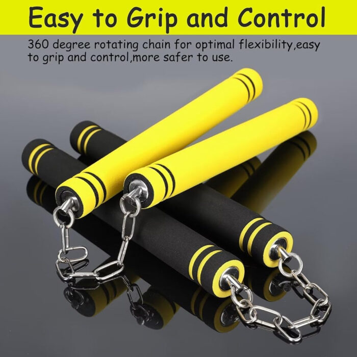 Nunchucks Safe Foam Rubber Training Nunchucks Nunchakus with Steel Chain for Kids Adults & Beginners Practice and Training
