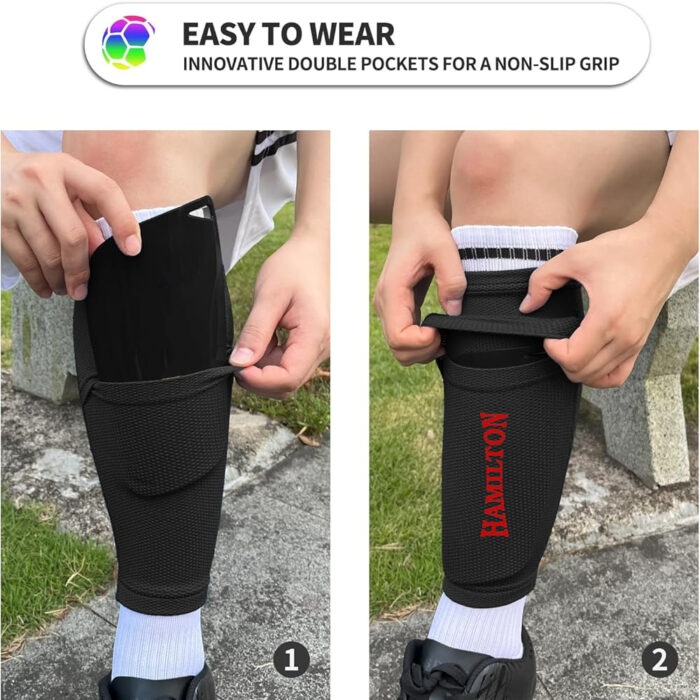Kids Youth Soccer Shin Guards with Sleeves