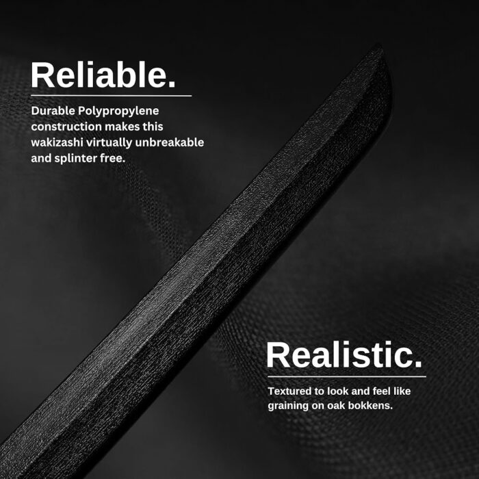 Black Polypropylene Training Short Sword (Mokume Wakizashi 23.5")