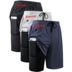 Mens 2 in 1 Running Shorts Quick Dry Gym Athletic Workout Clothes with Side Pockets