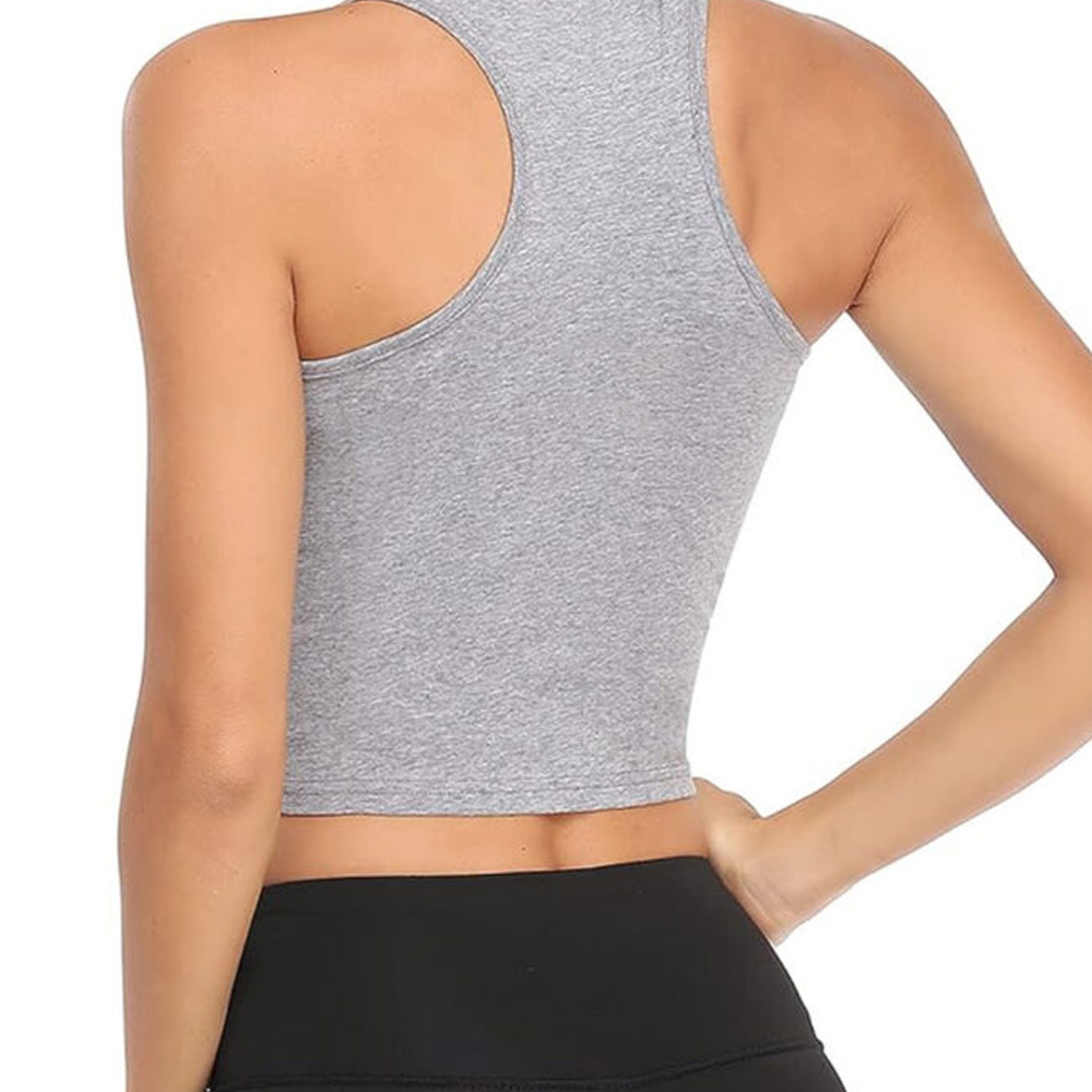 Women's Dry Fit Crop Top - Short Sleeve Crew Neck Stretch Athletic Tee