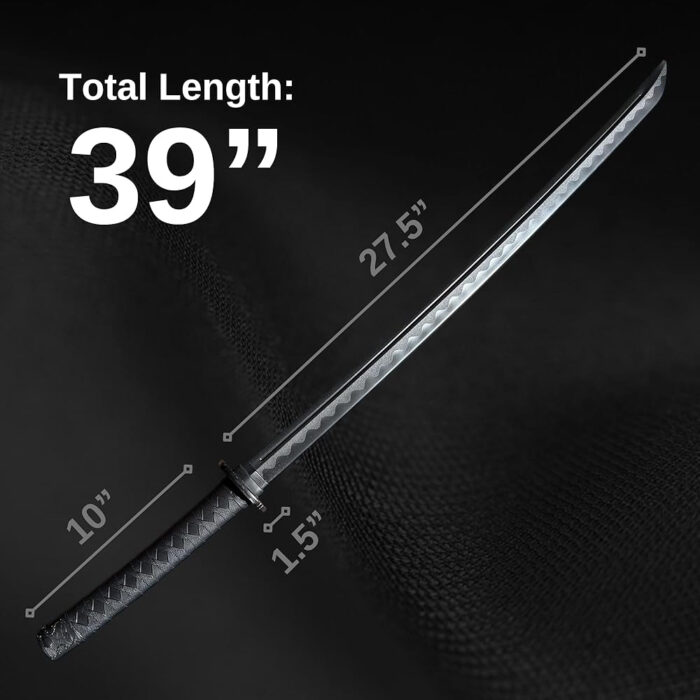 Martial Arts Polypropylene Training Sword Equipment (39") with Black Saya