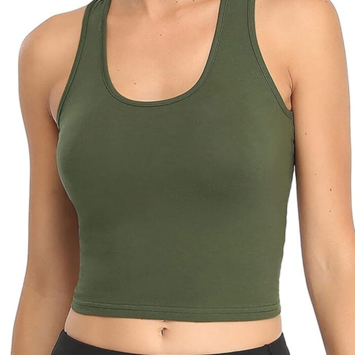 Women's Dry Fit Crop Top - Short Sleeve Crew Neck Stretch Athletic Tee