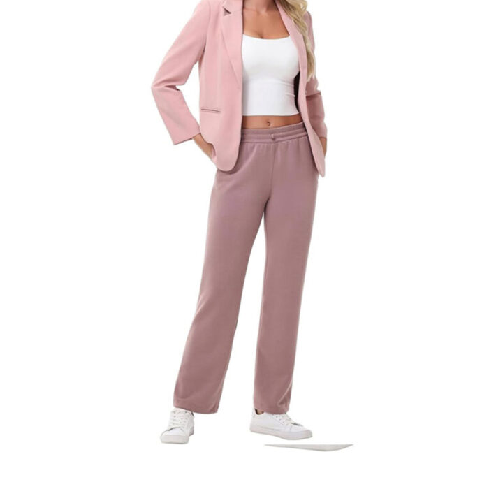 Women's Soft Sweatpants Lightweight Breathable Workout Trousers with Adjustable Shockcord