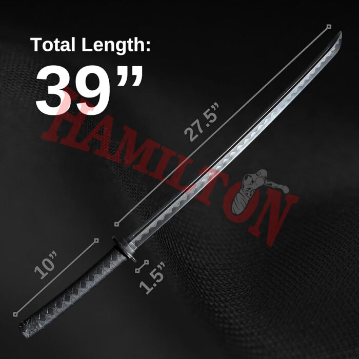 Martial Arts Polypropylene Training Sword Equipment (39") with Black Saya Scabbard