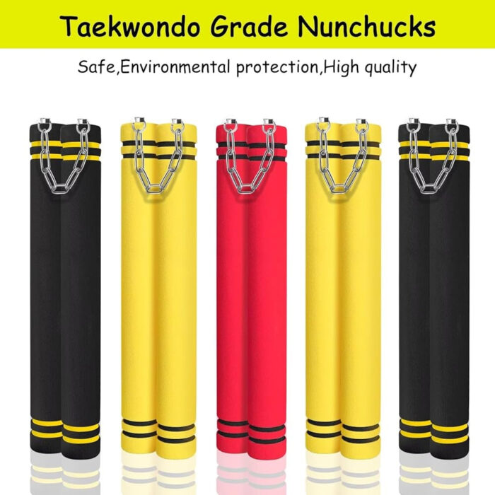 Nunchucks Safe Foam Rubber Training Nunchucks Nunchakus with Steel Chain for Kids Adults & Beginners Practice and Training