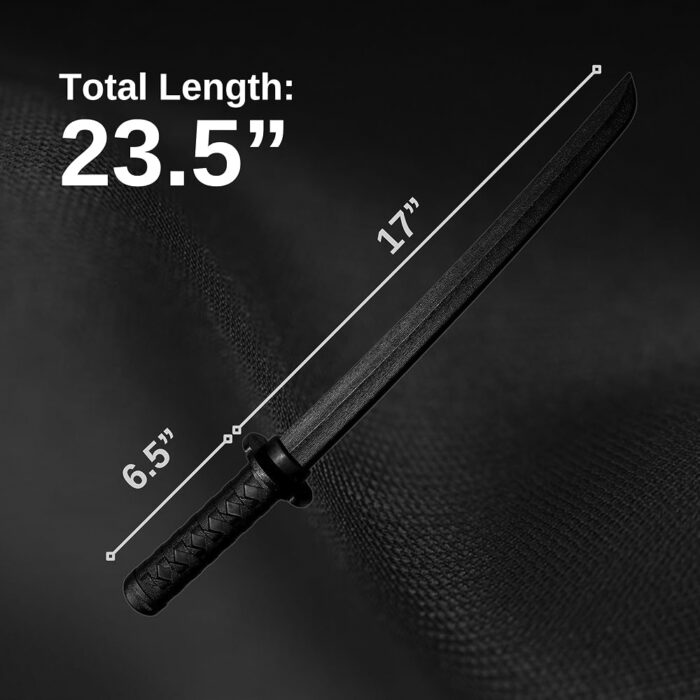 Black Polypropylene Training Short Sword (Mokume Wakizashi 23.5")