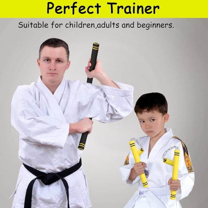 Nunchucks Safe Foam Rubber Training Nunchucks Nunchakus with Steel Chain for Kids Adults & Beginners Practice and Training