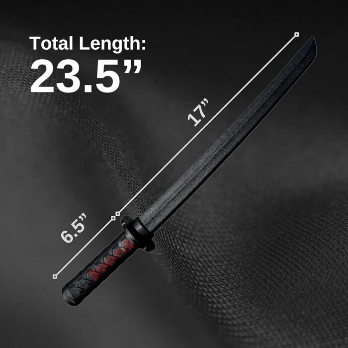 Black Polypropylene Training Short Sword (Mokume Wakizashi 23.5")