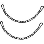 2Pcs 23 Inch Black Heavy Duty Hanging Chains with 4 Carabiners